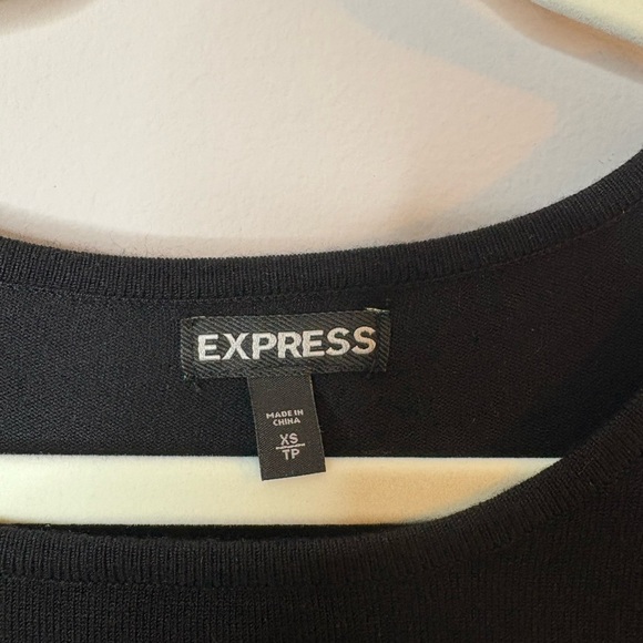 Express Black Long-Sleeve Ruched Mini Dress – Women’s XS - Picture 2 of 3